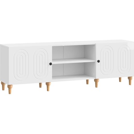 Meuble TV  Banc TV  Armoire TV Blanc brillant 150 x 31 x 50 cm Bois d'ingénierie