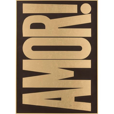 Toile murale Amor 102x142 cm doré et noir (1/4)