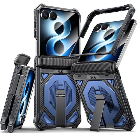 Funda protectora para Samsung Galaxy Z Flip 8, con soporte y tapa con bisagra, para MagSafe, azul. (1/5)