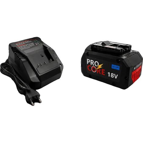 Batteria di ricambio, capacità 10000 mAh, compatibile con utensili elettrici, 10 Ah x 1 - Caricabatterie x 1 (1/2)