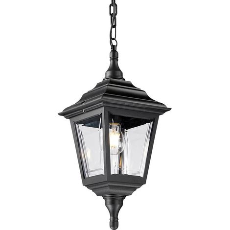 Lampada da esterno lanterna a catena lampada a sospensione 1 fiamma H 51 cm Nero classico (1/2)