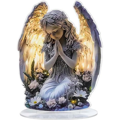 Le pendule d'ange 2D, le pendule de prière d'ange, le pendule de prière d'ange, le diagramme d'ange de prière acrylique de 20 cm, le pendule de table d'ange, le pendule de cimetière (1/5)