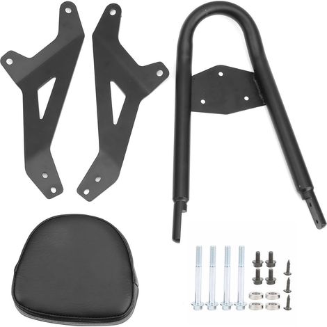 Sissy Bar pour Moto Harley Davidson – Dossier Passager Arrière Renforcé en Acier, Support Sissy Bar Ajustable, Accessoire Moto Style Rétro Compatible Softail Dyna Sportster (Noir) (1/4)