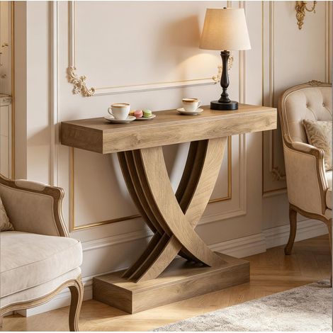 Mesa consola de salón MDF 110 cm marrón OKMYHOME (1/5)