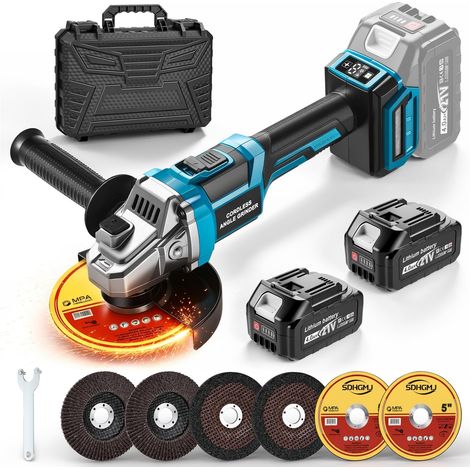 Meuleuse d'angle Sans Fil 125mm Sans Balais compatible 18V (1/5)