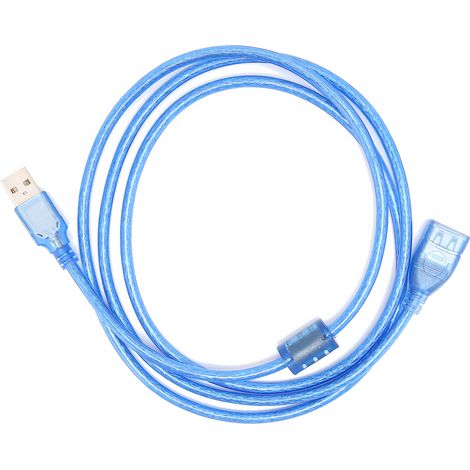 Geschirmtes USB 2.0-Verlängerungskabel aus Messing (Stecker auf Buchse) für Datenübertragung – 3 Meter