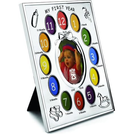Marco plateado de un año, regalo para niño, 22x228x279 mm  Tamaño: 22x228x279 mm  SKU: ZV7612231