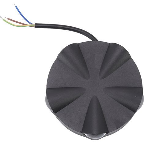 Einfache, runde LED-Wandleuchte aus schwarzem Aluminium, wasserdicht für den Außenbereich, 5 W, 5 LEDs, fünfseitige Beleuchtung, AC 85–265 V (1/5)