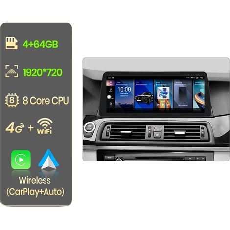 Sistema audio per auto, schermo ad alta risoluzione, compatibile con BMW Serie 5 F10 F11 2011-2017, 12,3 pollici 4-64 GB NBT (1/2)