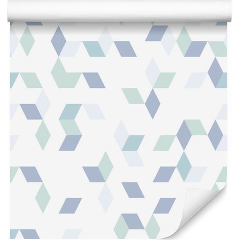 Carta da parati con motivo geometrico colorato per soggiorno e camera da letto, 50x1000 cm (1/5)