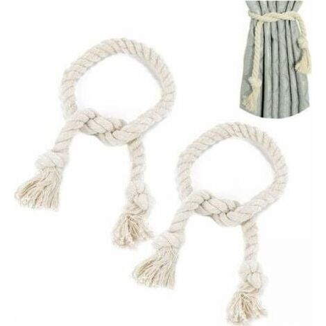 (2 Pcs) Hemp Rope Curtain Tiebacks, for Home Curtains, Living Room, Bedroom, Office (1/5)