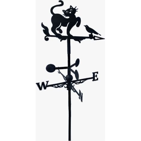 Girouette de toit graphique modèle Chat avec support universel (1/5)