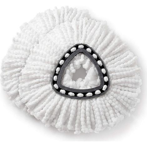 Lot de 2 têtes de rechange pour balai microfibre rotatif Vileda, lavables et réutilisables