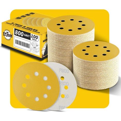 Schleifscheiben 125mm 8Loch 800 Klett Exzenterschleifer P 800 100 Pack (1/5)