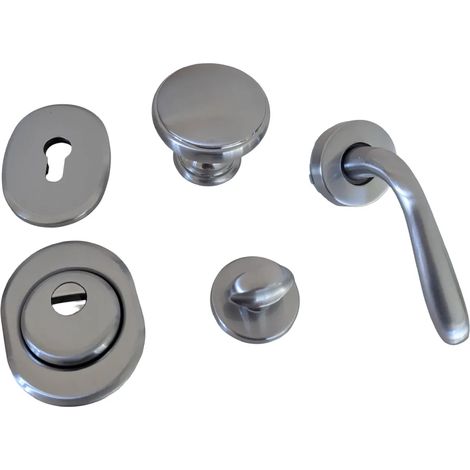 Kit Accessori Porta Blindata Cromo Satinato con Defender 55 (1/4)