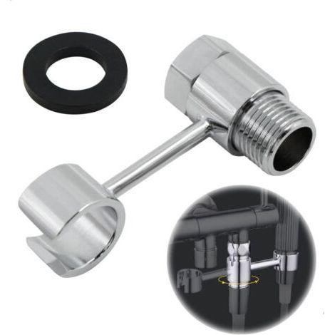 Shower Bracket No Drilling - Adjustable Shower Head, 20mm Connection Nut Universal Holder Shower Head Attachment, Stainless Steel for Bathroom, Easy Installation (1/5)