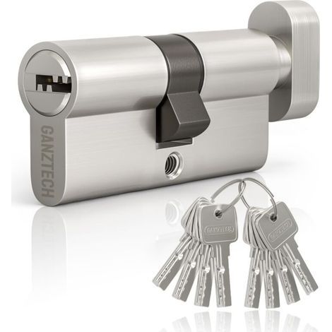 1 cylindre de serrure,alliage d'aluminium,nickel,50/50 100mm,8 clés,sécurité anti-crochetage,porte upvc et composite (1/4)