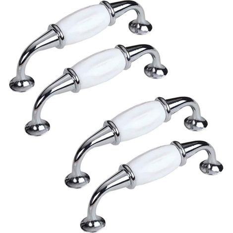MINKUROW Set Di 4, Manopole Per Mobili Manopola Per Porta In Ceramica Maniglia In Porcellana Accessorio Per Mobili Decorazione Per Porta Del Cassetto Distanza Del Foro Dell'armadio Armadio 96 Mm (1/5)