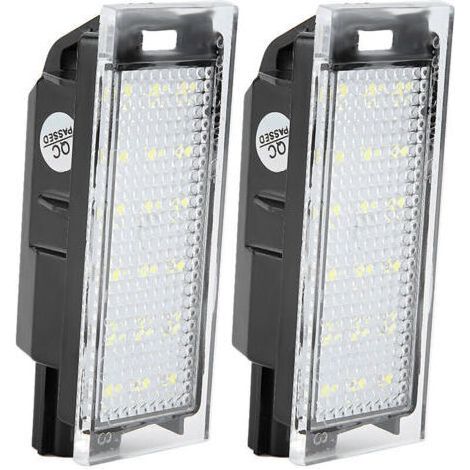 Feux de Plaque d'Immatriculation LED 12V SMD Lampe Blanche pour Megane 2 3 Clio Laguna 2. Lot de 2 Feux de Plaque d'Immatriculation LED pour Twingo Clio Megane Lagane. (1/3)