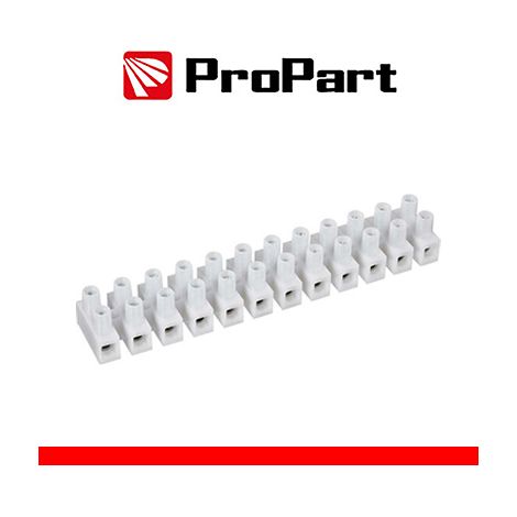 Morsettiera bianc 12poli 60A-25mm2 forma a U 380V stecca10pz