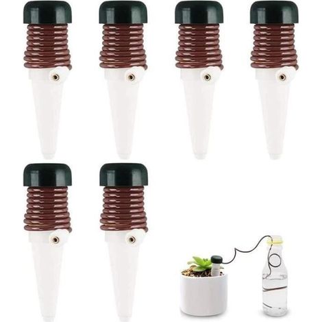 1 pompe d'arrosage, automatique avec 6 diffuseurs, céramique et PP, pour plantes intérieures et extérieures (1/4)