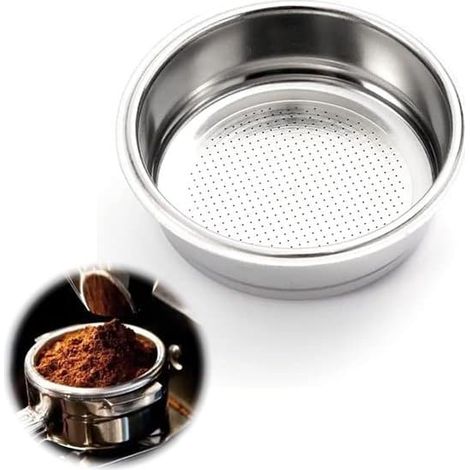 Filtre à café en acier inoxydable pour machine à expresso - passoire de 51 mm, accessoire de café, compatible avec Delonghi et (1 tasse) (1/5)