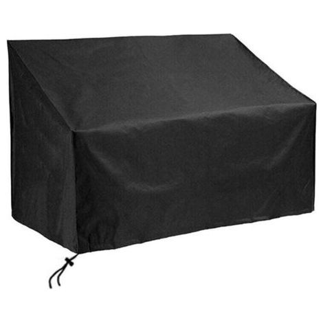 1pc Black Protective Cover for 3-Seater Garden Bench, Waterproof Outdoor Bench Cover 210D Oxford Fabric (69 x 49 x 155cm)