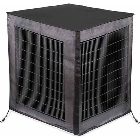 Housse de climatiseur en maille complète 28x28x32 pouces, 2 en 1, unité de climatisation extérieure à revêtement argenté Oxford 600D pour unités jusqu'à 3 tonnes (1/5)
