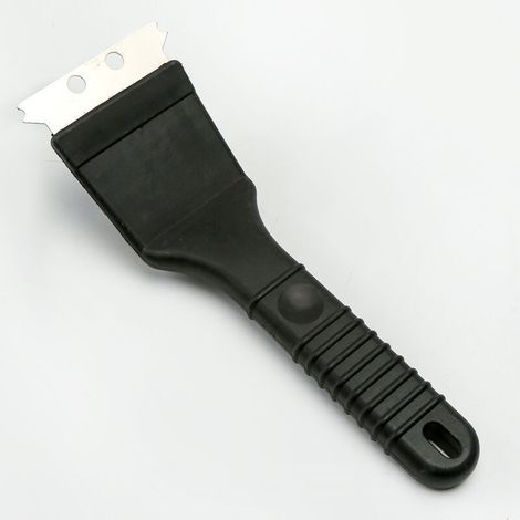 1 brosse métallique noire en polypropylène avec manche rond pour le nettoyage des grilles (1/5)