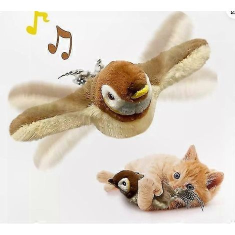 Interaktives Katzenspielzeug fliegender Spatz mit schlagenden Flügeln, zum Aufhängen für Katzen zum Spielen, Unterhaltung für Haustiere, verspieltes Accessoire für Katzen, Hängemodell. (1/5)