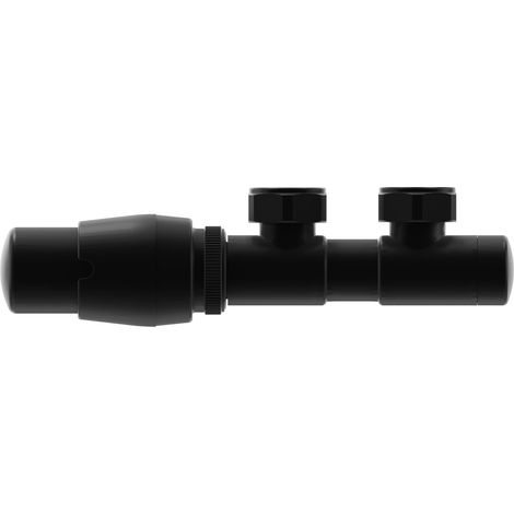 Valvola termostatica combinata per radiatore LUXRAD DUO, sinistra, nero opaco, laterale