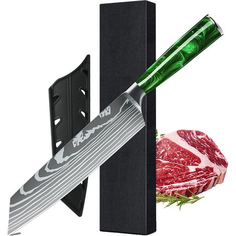 Juego de cuchillos de cocina, acero inoxidable de alto contenido de carbono, hojas de precisión, 1 pieza. (1/2)