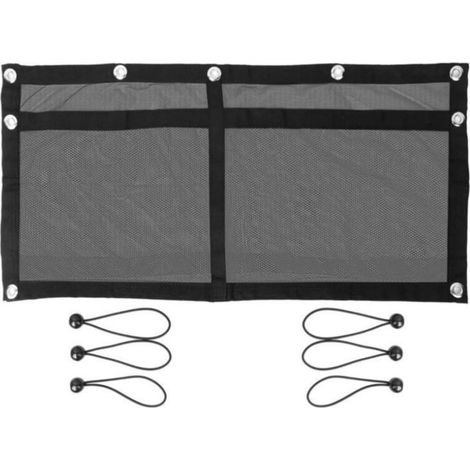 Range-filet Suspendu pour Bateau, Organiseur Maille Réglable avec Boucle Élastique, Pochette de Rangement Nautique Murale, Noir, 81 x 38 cm 32 x 15 Pouces (1/5)