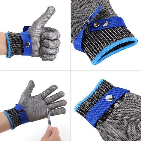 Schnittfester, stichfester Metzgerhandschuh aus Edelstahl-Drahtgewebe (1/5)