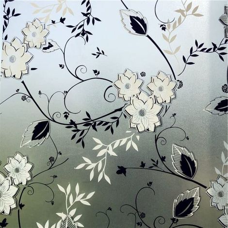 Film Fenetre Anti Regard Occultant, Fleur Film Electrostatique Vitre, 60x200CM (1/4)
