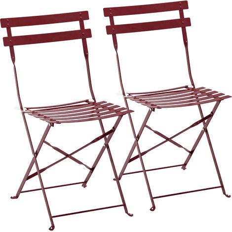 Lot de 2 chaises pliantes en acier pourpre