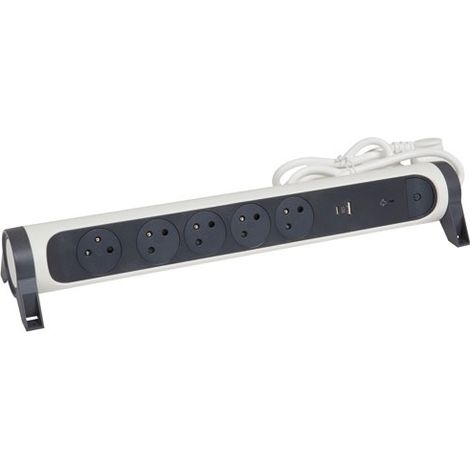 Multipresa Fb 5x2p+t Prenium Parafoudre Usb A+c 1,5m Blc/no - Legrand