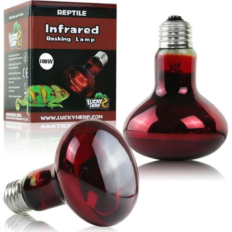 Ampoule Chauffante Reptile - Lot de 2 - 100 W - Infrarouge UVA - Pour Terrarium Tortue Lézard - Culot E27 (1/5)