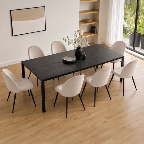 Silla Achito, 8 Sillas, Acolchado, Peso Soportado 120 kg, Gris Claro (1/5)