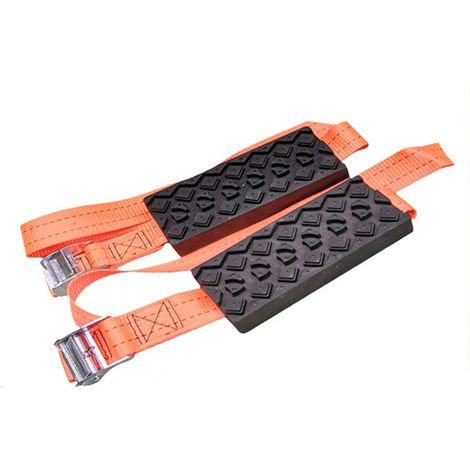 Tapis de traction antidérapant robuste 2 pièces, chaîne antidérapante, planche de secours portable pour voiture (1/5)