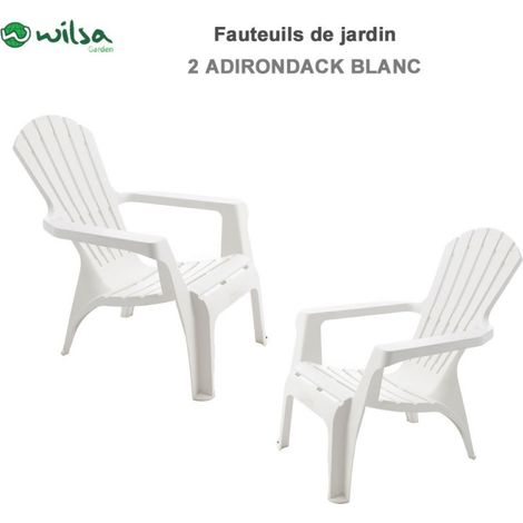 Sessel Adirondack Polypropylenharz Wilsa Garden - Weiß - 2 Sessel Adirondack