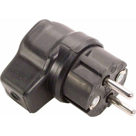 AS Schwabe 62207 Schutzkontakt-Winkelstecker Vollgummi  230 V Schwarz IP44