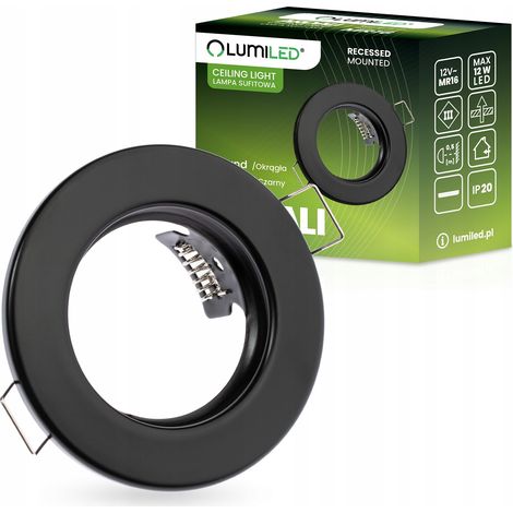 Luminaria halógena redonda fija empotrada ARDALI, lámina negra MR16 GU10 (1/5)