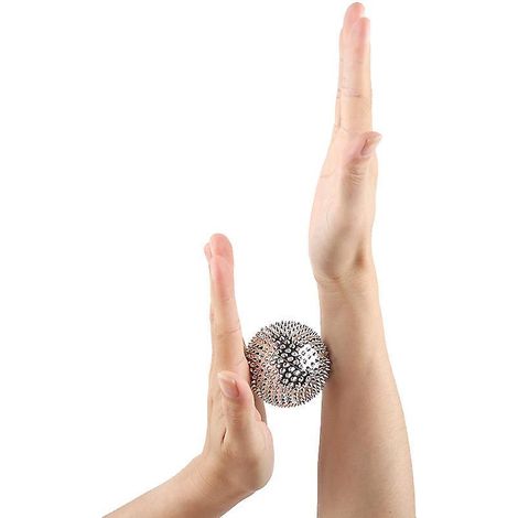 2 Argent Boules D'acupression,boules De Massage,47 Mm Balle De Massage Avec Aiguilles,balle De Massage Pour Les Pieds Hrisson,reflexologie Balle, (1/5)