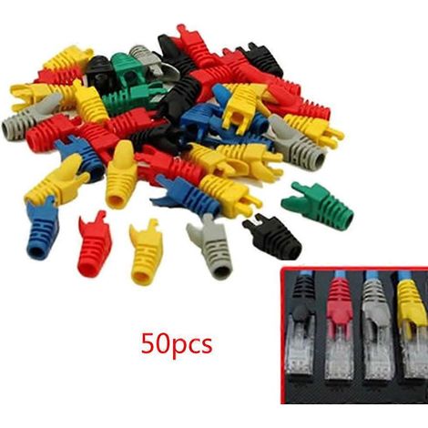 10 pièces bouchons de protection RJ45 pour connecteurs réseau 8P8C - Capuchons câble Ethernet - 50 unités