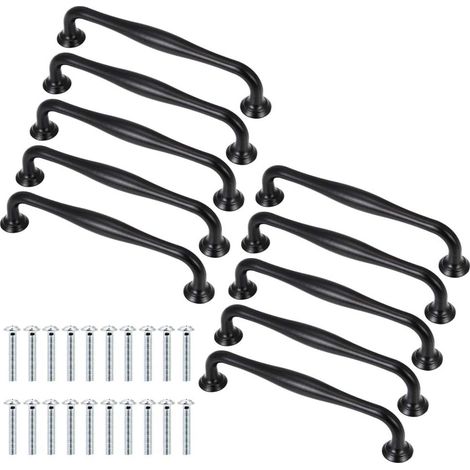 Lot de 10 Poignee de Meuble Cuisine Distance de Trous 128MM Poignées de Porte d'Armoire avec Vis (1/5)