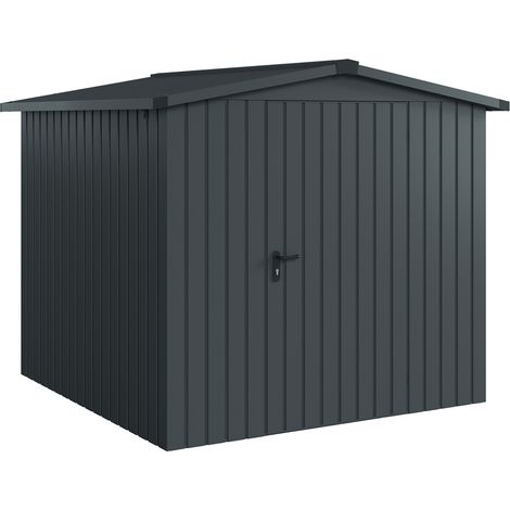 Hörmann Ecostar Metall-Gerätehaus "Euroline Trend" mit Satteldach ESD 5, anthrazitgrau, 214 x 214 cm, 1-flüglige Tür