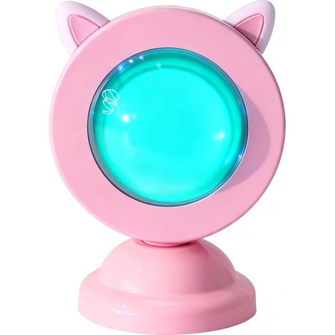 Lampadaire Projection Sunset Compact Lumière Pétale Arc-en-Ciel Cat Ear ABS Matériel Coloré Petit pour Maison et Déco Romantique