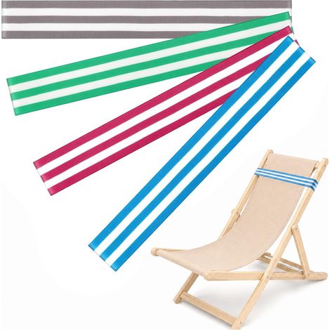 4 Élastiques Pince Serviette Plage Rayés 40 x 5 cm Elastique Pour Transat Accessoire Plage (1/5)