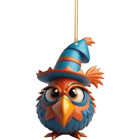 Pendentif Coq - Décoration Acrylique Plate - Pour Arbre de Noël Voiture Fenêtre Mur - 2D - Lot de 1 (1/5)